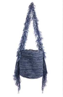 Chloe Jorge Ocean Waves Bucket Bag Striped Cashmere-Blend