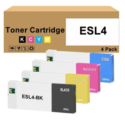 4 Pack 220ML ESL4 Ink Cartridge Replacement for  Eco-Sol MAX 2 RF-640 VS-300i