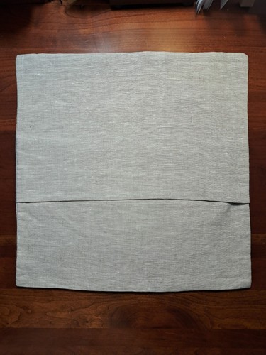 Au fil du Lin France 100% Linen Lavender Embroidered 15x15" Pillow Sham - Picture 2 of 6