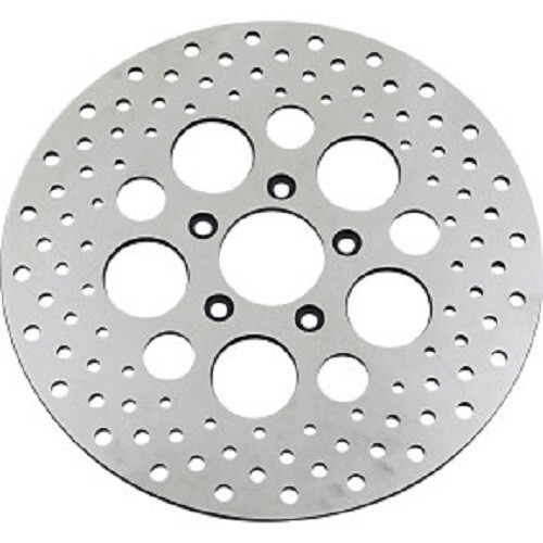 Rotor de freno perforado de acero inoxidable pulido Harley - Imagen 1 de 1