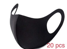 2-Pack x 10 20 pcs Black Adult Face Mask - Reusable Washable Unisex