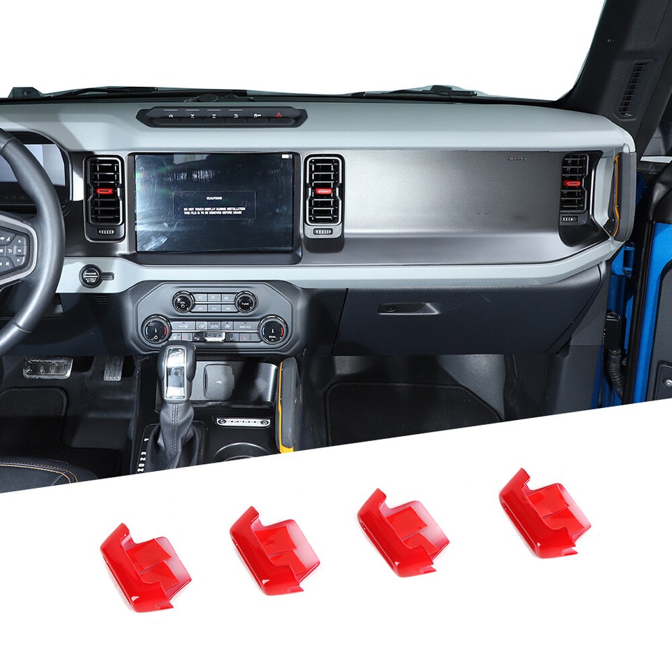 CheroCar AC Vent Cover Trim – Center Console – For Ford Bronco 2021-2025 – 4-Piece Set