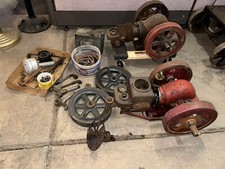 Two (2) Small Ideal Bluffton Project Hit Miss Gas Engines Hopper & Air Cooled