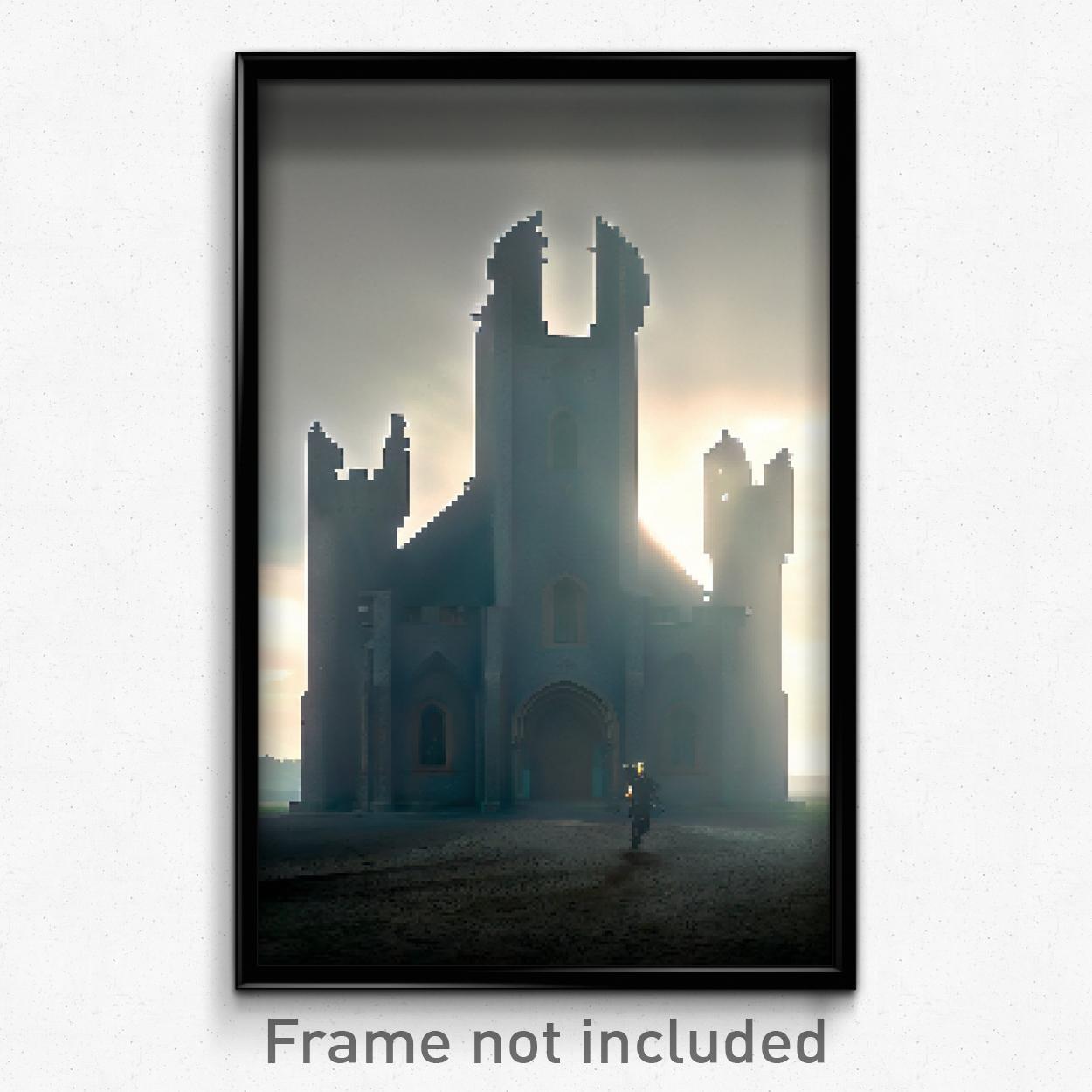 8-Bit Psychedelic Pixel Art Poster - Voluminous Friary Trippy Gamer Print