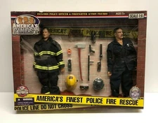 2002 America's Finest POLICE FIRE RESCUE 1:6 scale action figure set (NEW)
