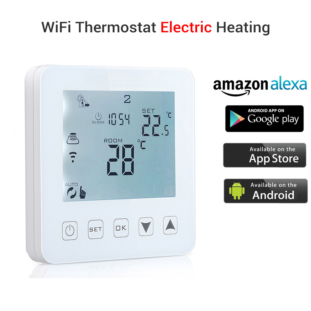 Digital WiFi Programmable Thermostat Electric Heating control work with  Alexa | eBay