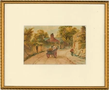 David W. Haddon (fl. 1884-1911) - Framed Watercolour, Horse and Cart Scene