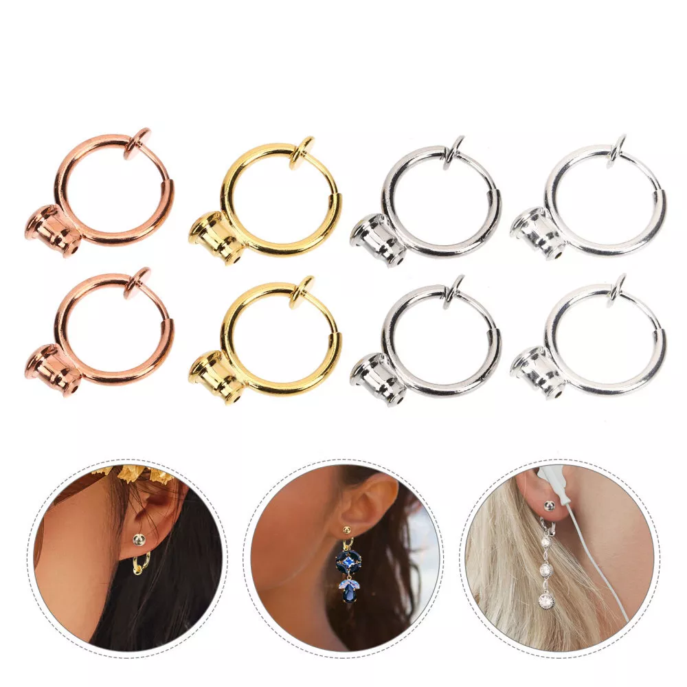 8pcs convert pierced earrings to clip on earring findings jewelry