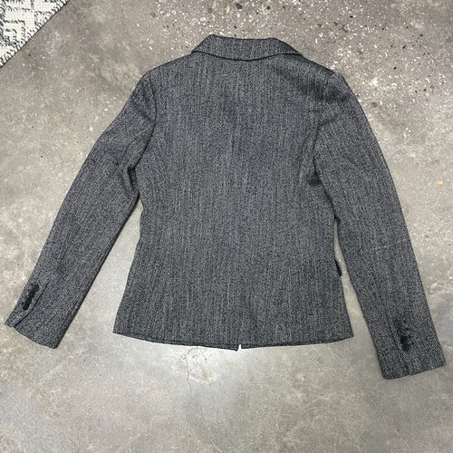 Express Blazer 2 grau Stretch Tweed Doppelknopf edel Business Wear Jacke - Bild 5 von 5