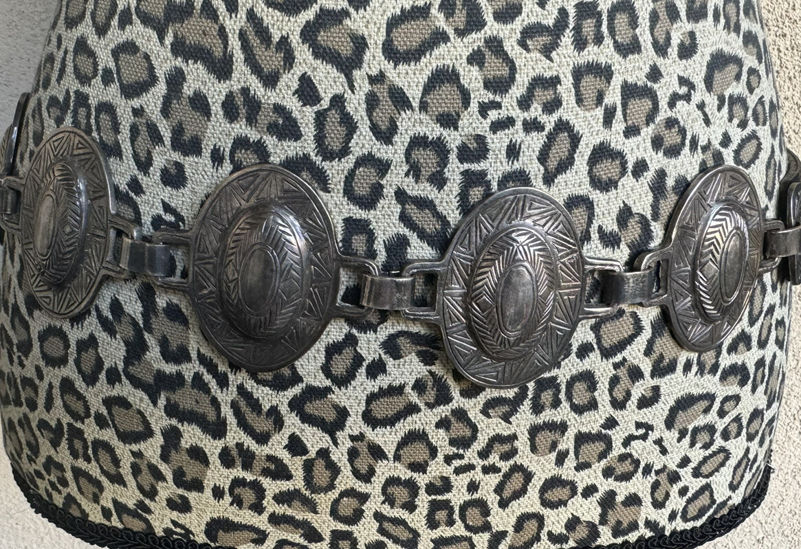 Streets Ahead Black Leather Silver Tone Pewter Concho 