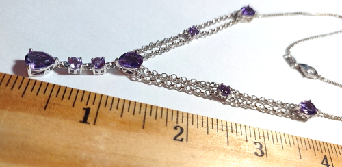 Rose The France Amethyst Necklace 18" Platinum over Sterling - Picture 6 of 7