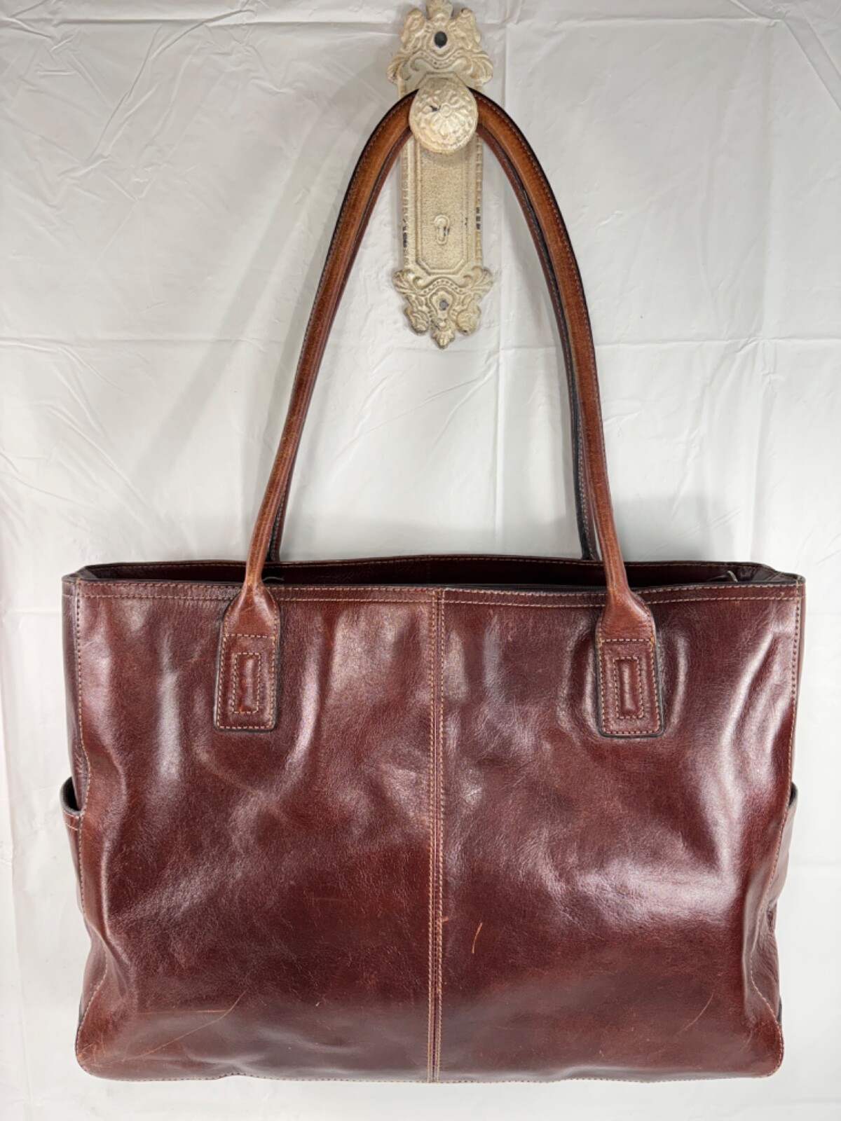 FOSSIL Vintage Reissue Whiskey Brown Cognac Leather Satchel Shoulder Bag
