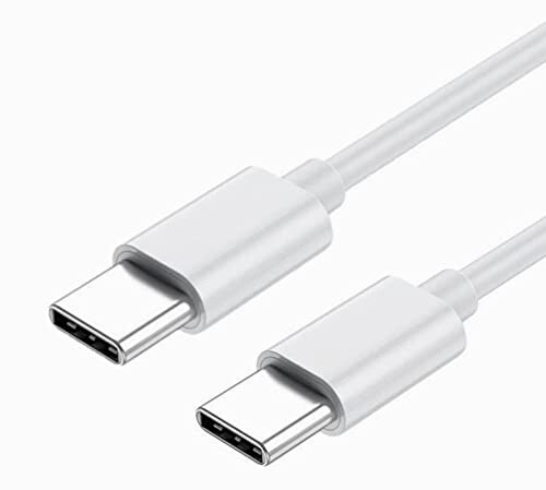 1m USB-C to USB-C Fast Charging Durable White Cable - Picture 1 of 11