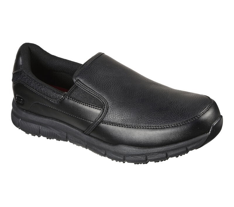 Skechers Men's Work Relaxed Fit Nampa - Groton SR Slip-on BLACK Wide Width US