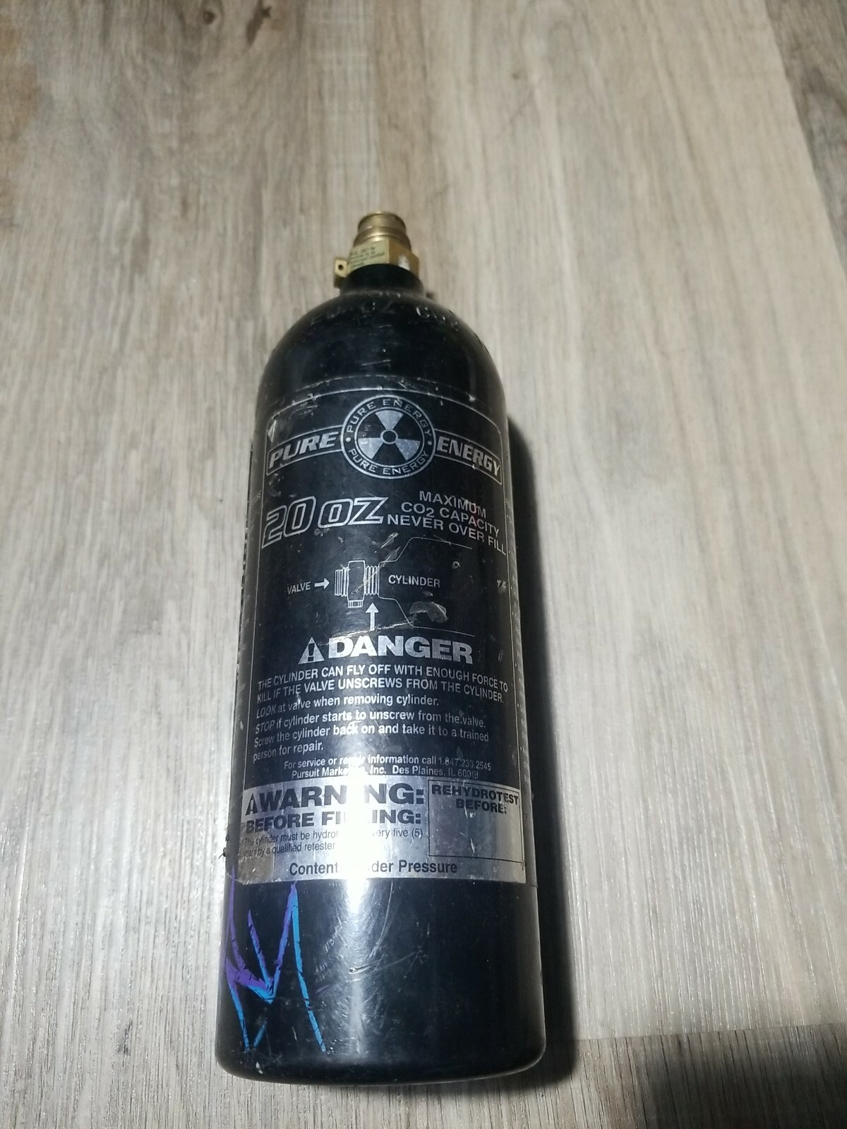 Pure Energy 20oz Co2 Paintball Air Tank Empty eBay