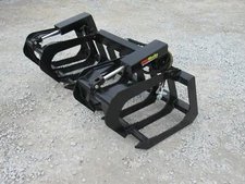 60" Dual Cylinder Root Grapple Bucket Attachment Fits Skid Steer Quick Attach
