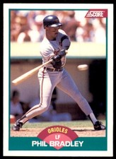 1989 Score Rookie & Traded. Phil Bradley Baltimore Orioles #44T