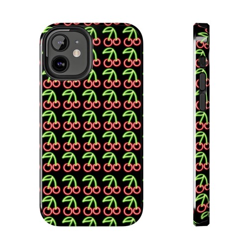 Funda de teléfono de protección resistente elegante con cerezas brillantes de neón para iPhones y Samsung - Imagen 58 de 108