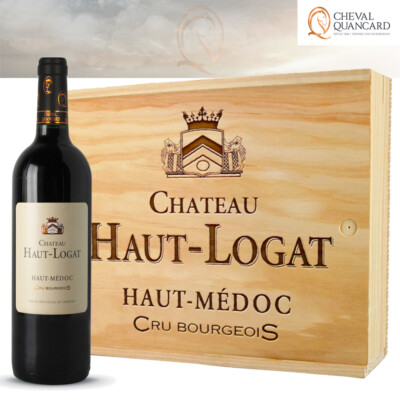Wein Bordeaux Château Haut Logat 2014 ( 31,07/L.) 3 Flaschen Holzkiste 750ml