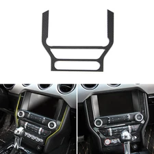 Carbon Fiber Multimedia Central Control Panel Cover Trim Fit Ford Mustang 2015+