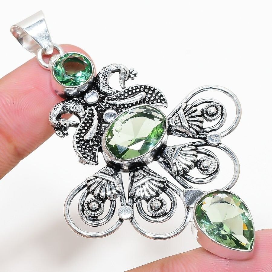 Pendentif en argent avec pierres précieuses améthyste, bijoux faits main en argent sterling 925, cadeau pour elle - Canada