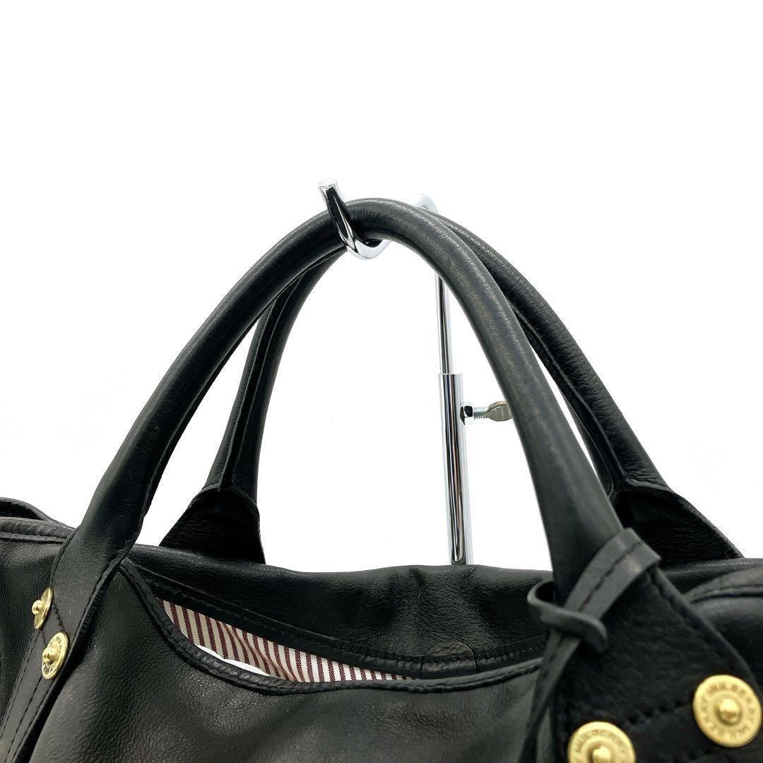 Mulberry 2Way Black Leather Handbag Shoulder Bag Gold Mulberry 2Way Black Leather Handbag Shoulder Bag Gold