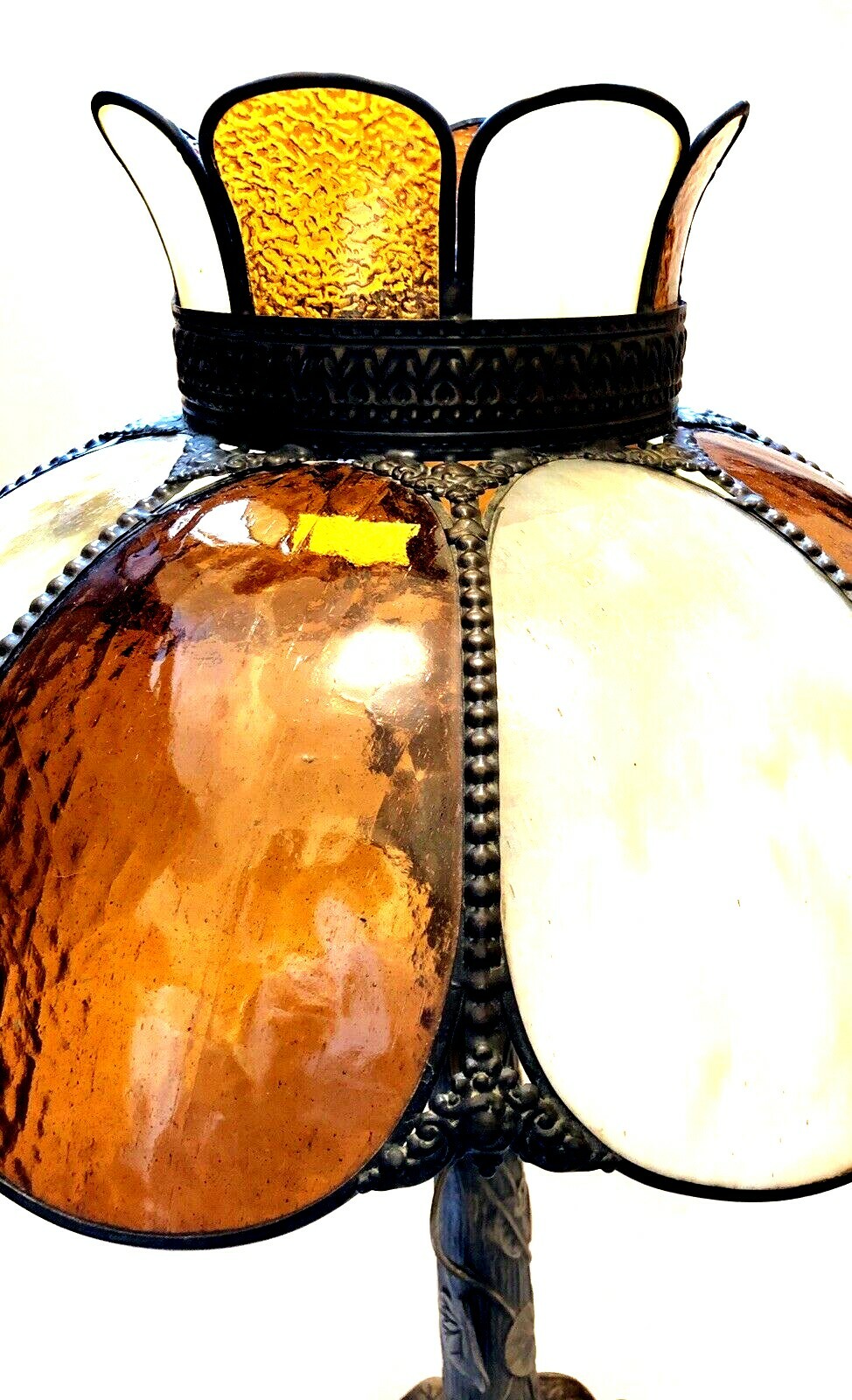 Vintage STAINED GLASS LAMP COVER SHADE Lamp Canopy Unique Home Decor SEE PHOTOS