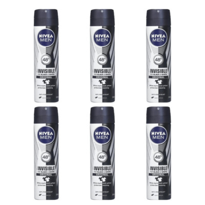 Nivea MEN Anti-Perspirant Black & White 48-Hour Invisible Spray Deodorant 150ml 