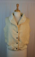 Vintage Women's Woolrich Reversible Plaid/Cream Vest Jacket Sz L