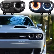Fits Dodge Challenger 2008-2014 LED Sequential Headlight Left+Right Front Lamps