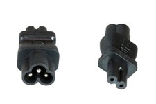 DINIC Netzadapter C6 / C7 Euro-8 Stecker, Adapter 3-pin auf 2-pin