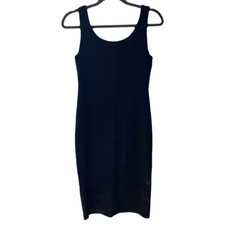 Peruvian Connection Pima Cotton Black Bodycon Office Little Black Dress Small