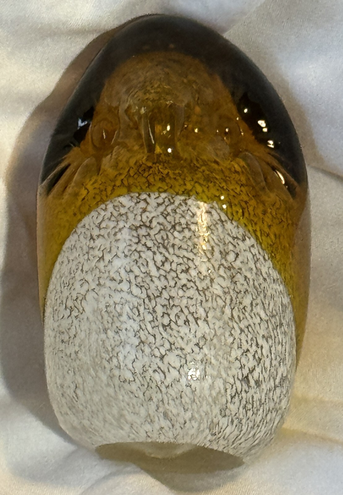 Danish Modern Small Art Glass Owl Two Tone Paperweight / Figurine eBay