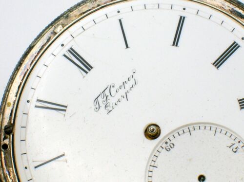 ANTIQUE STERLING SILVER T.F. COOPER HUNTER CASE POCKET WATCH 53 MM OD-BEST OFFER - Picture 4 of 14