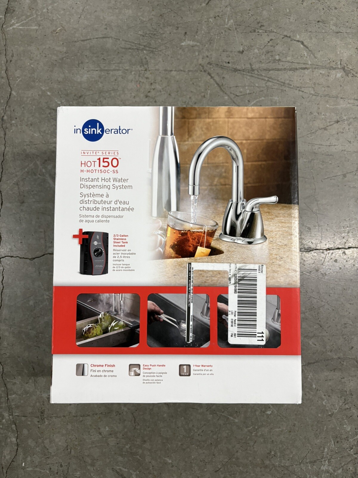 InSinkErator H-HOT150C-SS Invite Hot150 Instant Hot Water Dispenser With Tank