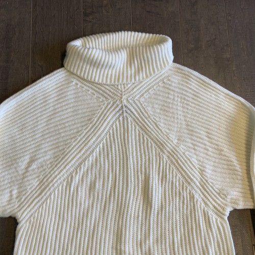 Topshop Chunky Knit Tunic Sweater Pullover Turtleneck White US 8 EUR 40 NWOT - Picture 3 of 12