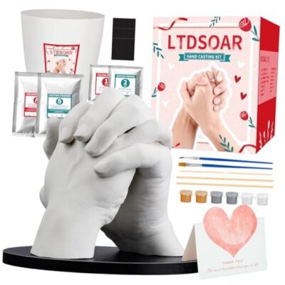 Hand Casting Kit Couples Gifts with Practice Kit, Hand Mold Kit for Adults & 