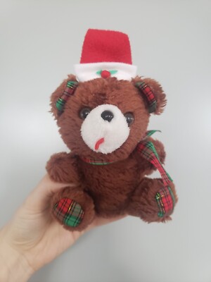 Vintage Fun World Weihnachten Santa Teddybär weiches Plüschtier Stofftier Spielzeug 8 Zoll