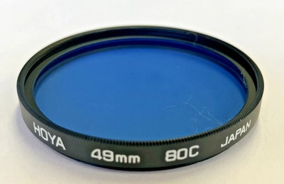 HOYA 49mm 80C Blue Filter Made In Japan New Mint From Collection