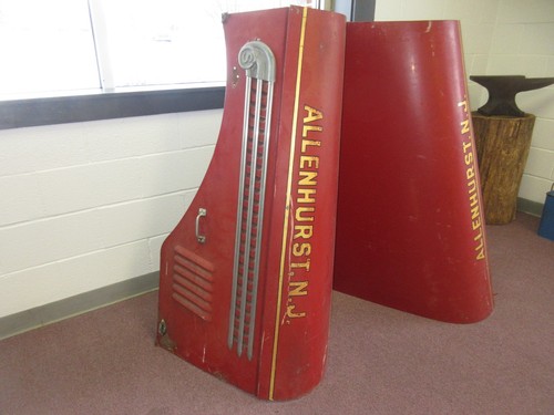 SEAGRAVE FIRE TRUCK HOOD WITH SIDE TRIM MOLDINGS LATE 1940's - early 1950's