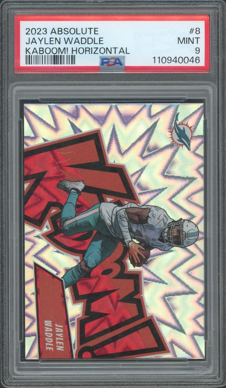 2023 Panini Absolute Jaylen Waddle Kaboom! #8 PSA 9