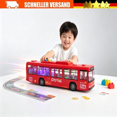 Großes rotes Spielzeugbus-Modell mit zu öffnenden Türen NEU