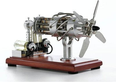 ENGINEDIY 16 Cylinder Swash Plate Dual Fuel Tank Stirling Engine Model