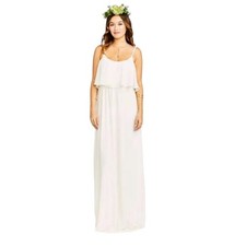 Show Me Your Mumu Caitlin Ruffle Maxi Dress in Wedding Cake Chiffon NWT Small