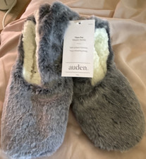 Auden Faux Fur Non-Slip Comfort Slipper Socks Gray Women  s US 8