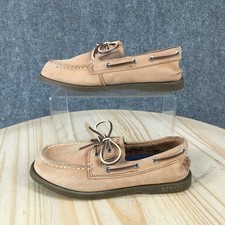 Sperry Top Sider Shoes Kids Boys 1.5 M Authentic Original Slip On Brown Leather