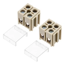 2 Pcs Dual Row Terminal Block, 2 Positions 660V 41A Removable, Beige