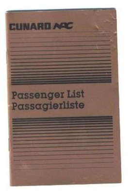 Cunard NAC Vistafjord Passenger List 1988 Hamburg Leningrad Helsinki Gdynia Oslo