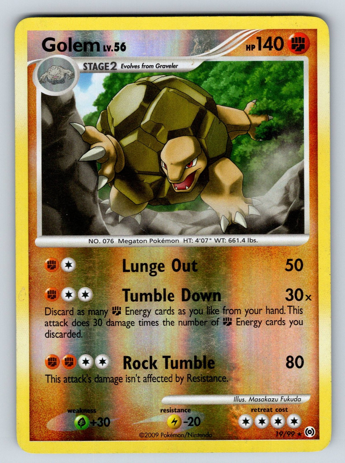 Reverse Holofoil Golem 19/99 Arceus HP