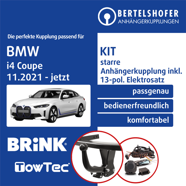 FüR BMW I4 Coupe Typ G26 11.2021-Jetzt AHK Starr +13Pol Spezifisch E-Satz ABE-image